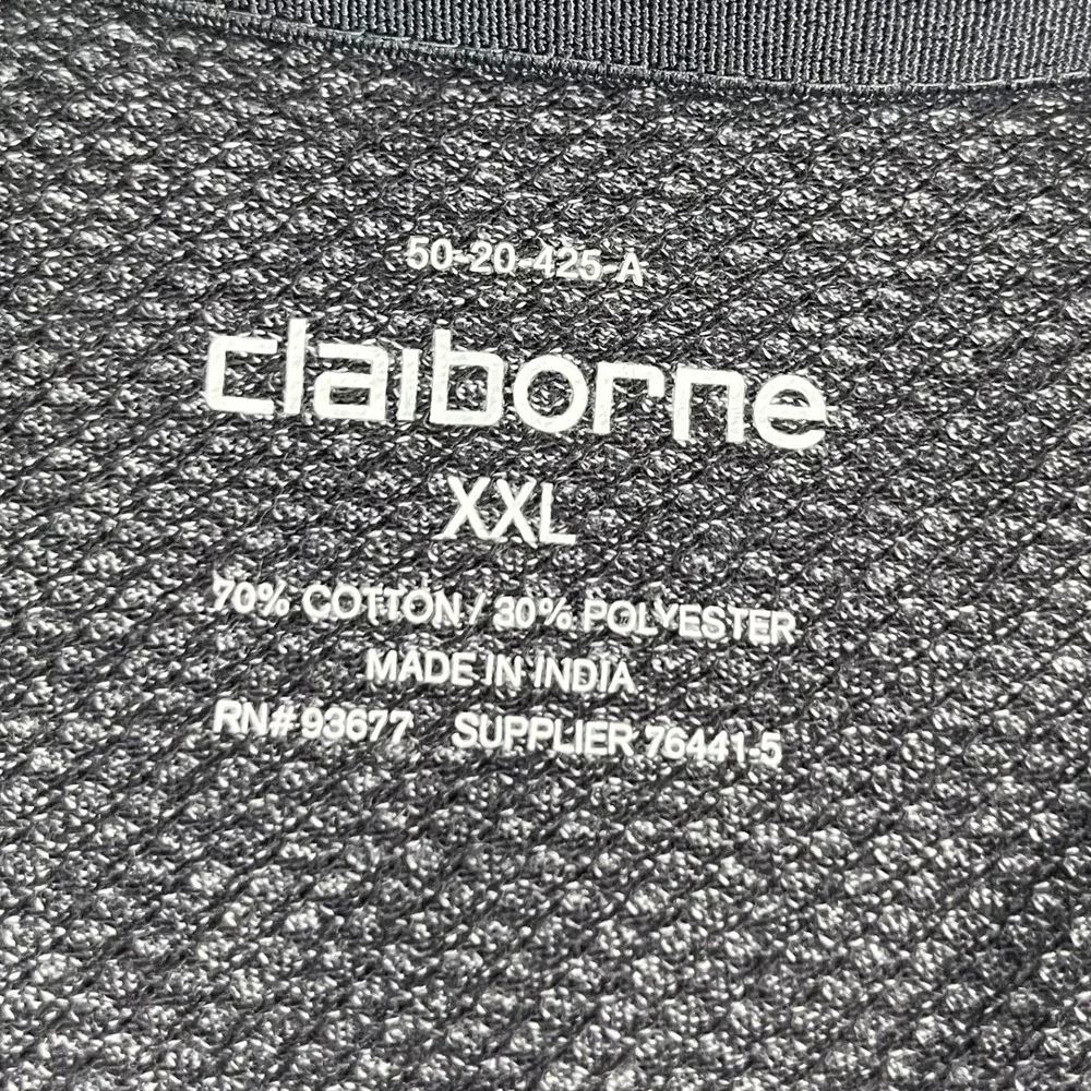 Claiborne Quarter Zip Pullover Mens Gray Textured‎ Long Sleeve XXL